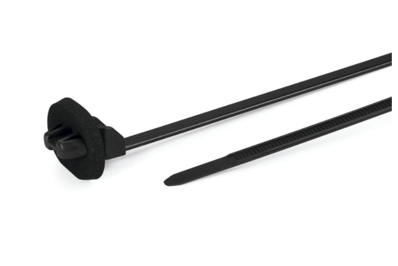 帶箭頭和圓盤的一體式固定扎帶，適用于橢圓孔，帶密封圈